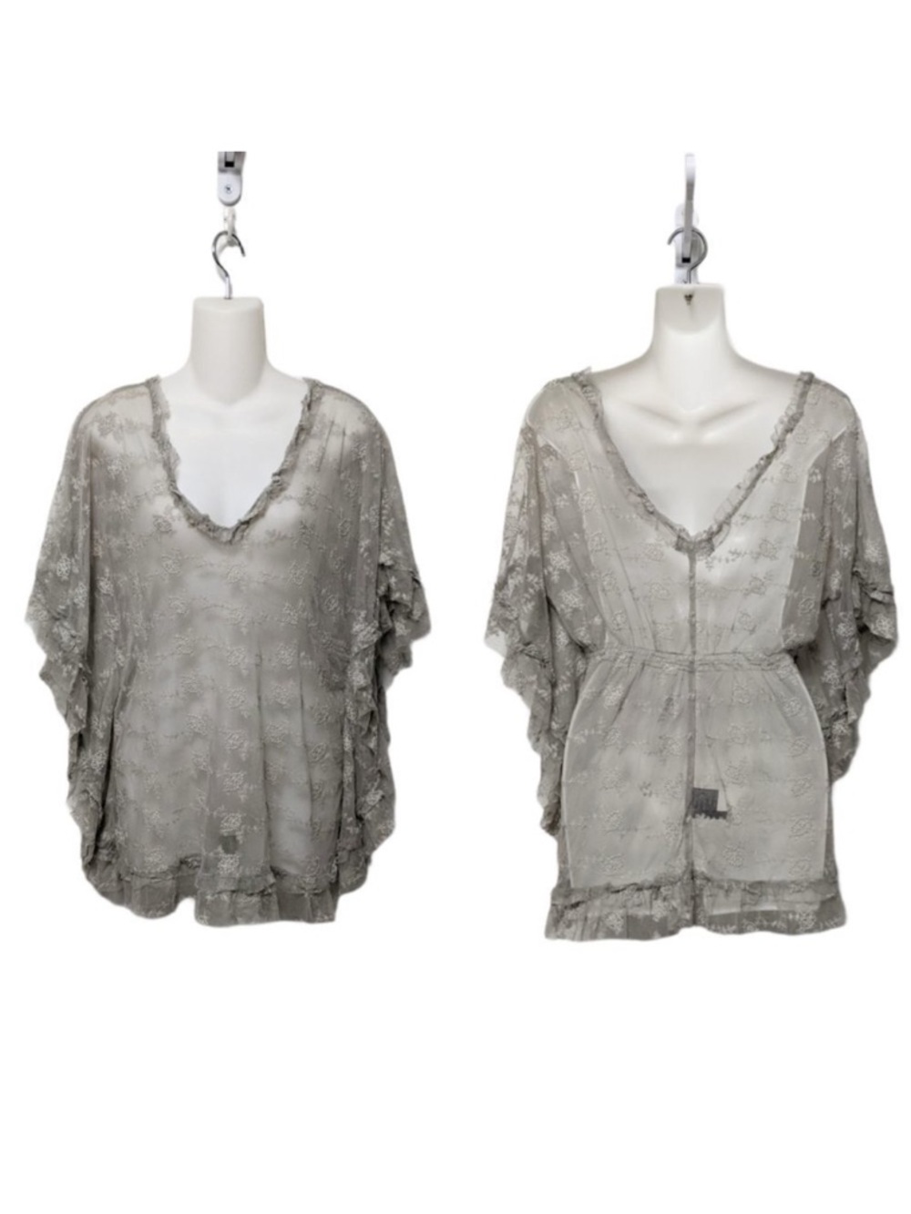 GABRIELLA ROCHA Lace Ruffle Batwing Top S